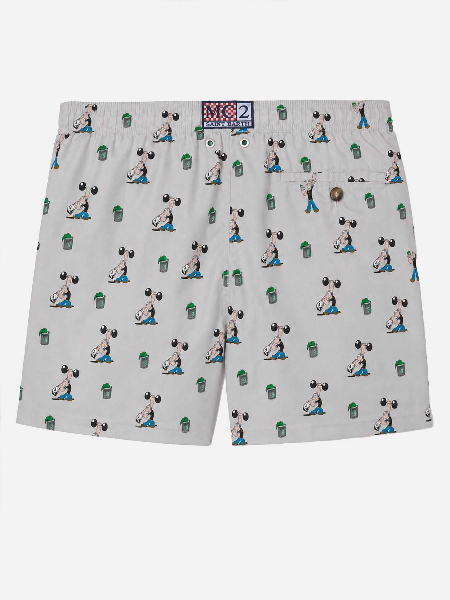 Bañador corto Micro Lighting gris claro con estampado integral Popeye | POPEYE SPECIAL EDITION 