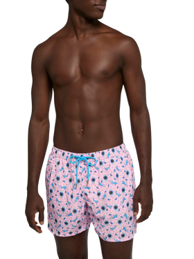 Badeshorts aus leichtem Stoff „Lighting“ mit Uhren-Print