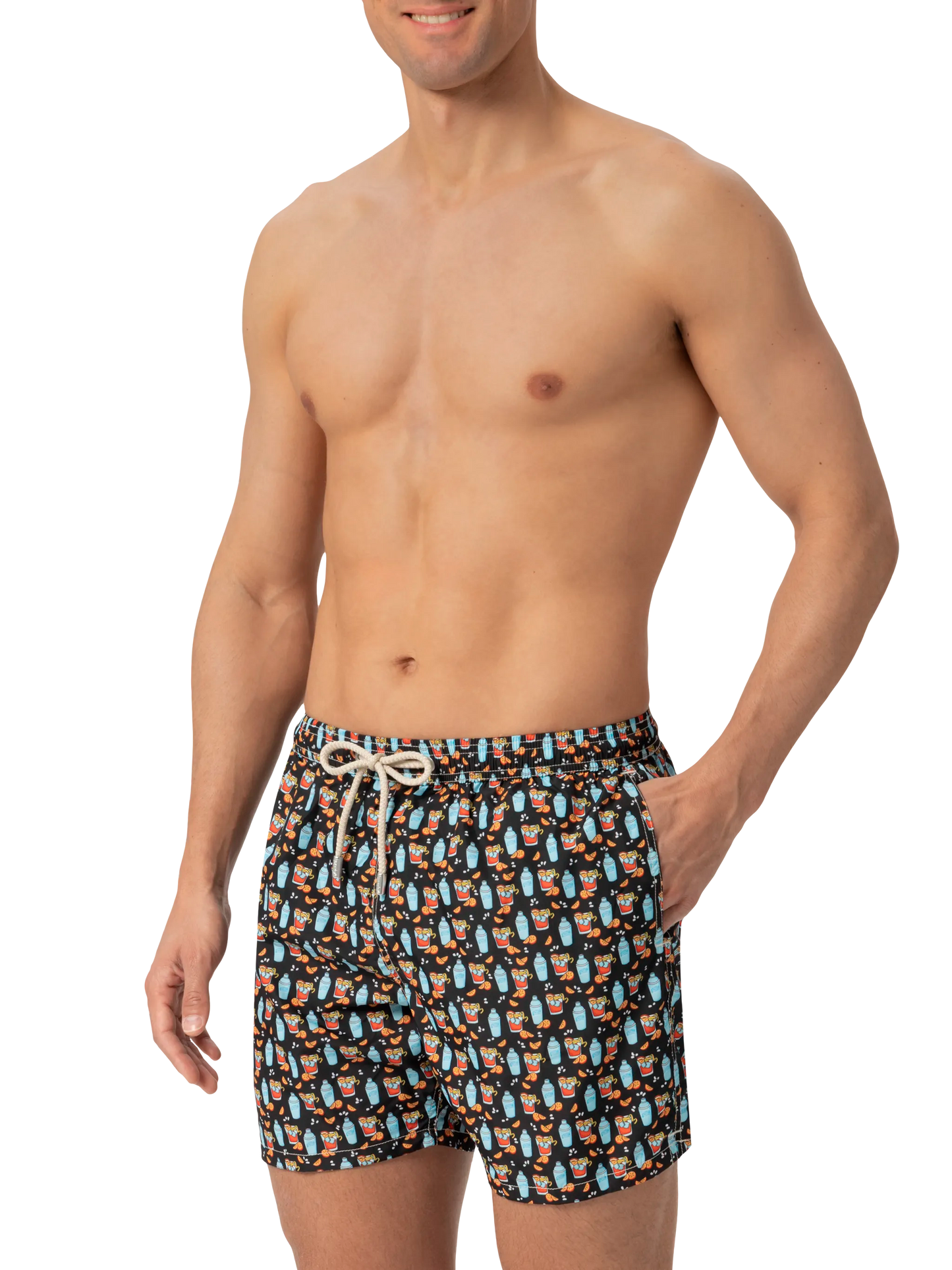 Badeshorts aus leichtem Stoff „Lighting“ mit Negroni-Print