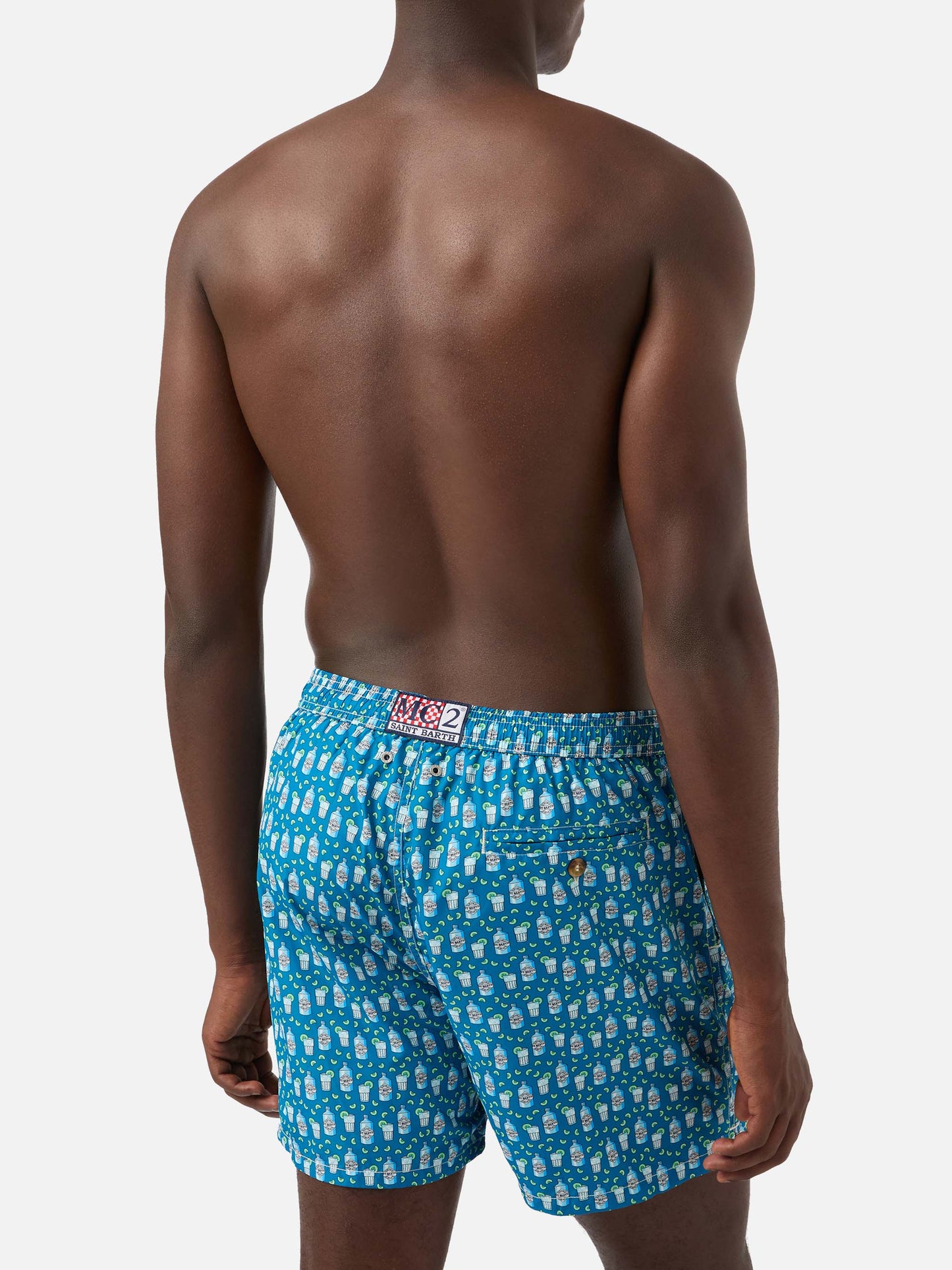Badeshorts aus leichtem Stoff „Lighting“ mit Gin-Tonic-Print