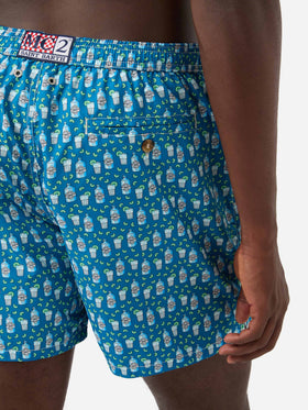 Badeshorts aus leichtem Stoff „Lighting“ mit Gin-Tonic-Print
