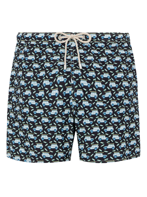 Lightweight fabric swim shorts Lighting with off-road car print - MC2 Saint Barth