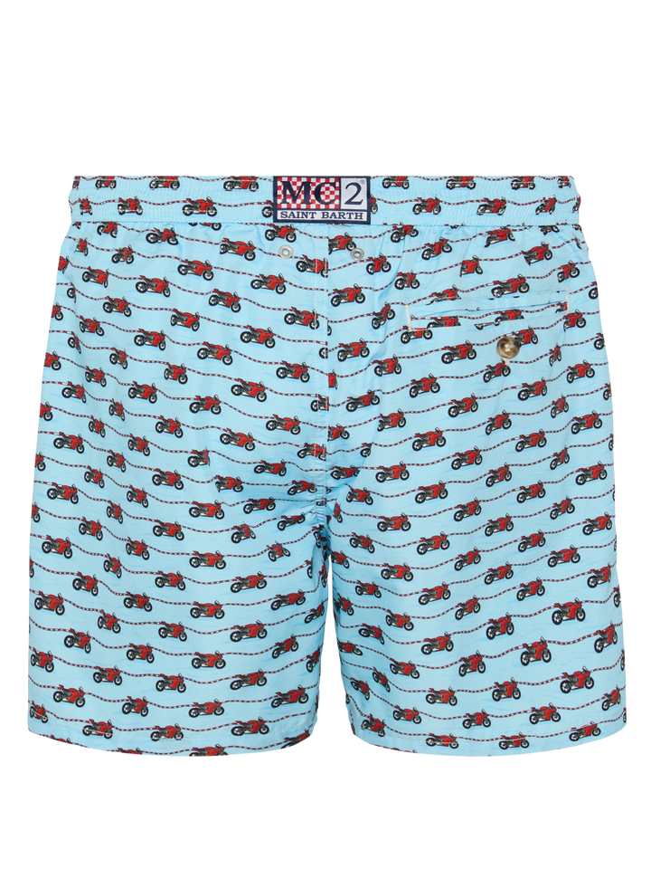 Lightweight fabric swim shorts Lighting with Ducati print | DUCATI MOTOR SPECIAL EDITION - MC2 Saint Barth