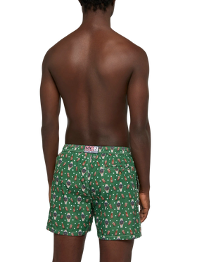 Lightweight fabric swim shorts Lighting with watch and beer print