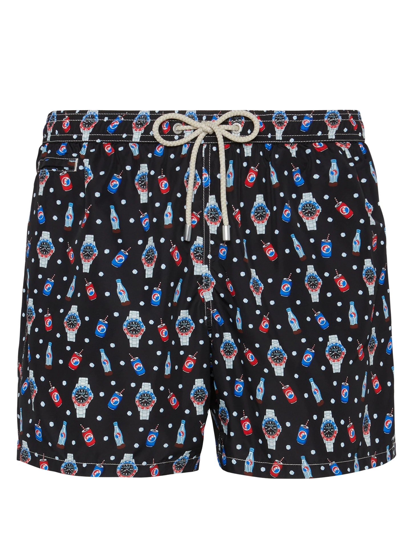 Lightweight fabric swim shorts Lighting with watch print - MC2 Saint Barth