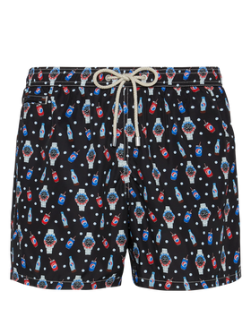 Lightweight fabric swim shorts Lighting with watch print - MC2 Saint Barth