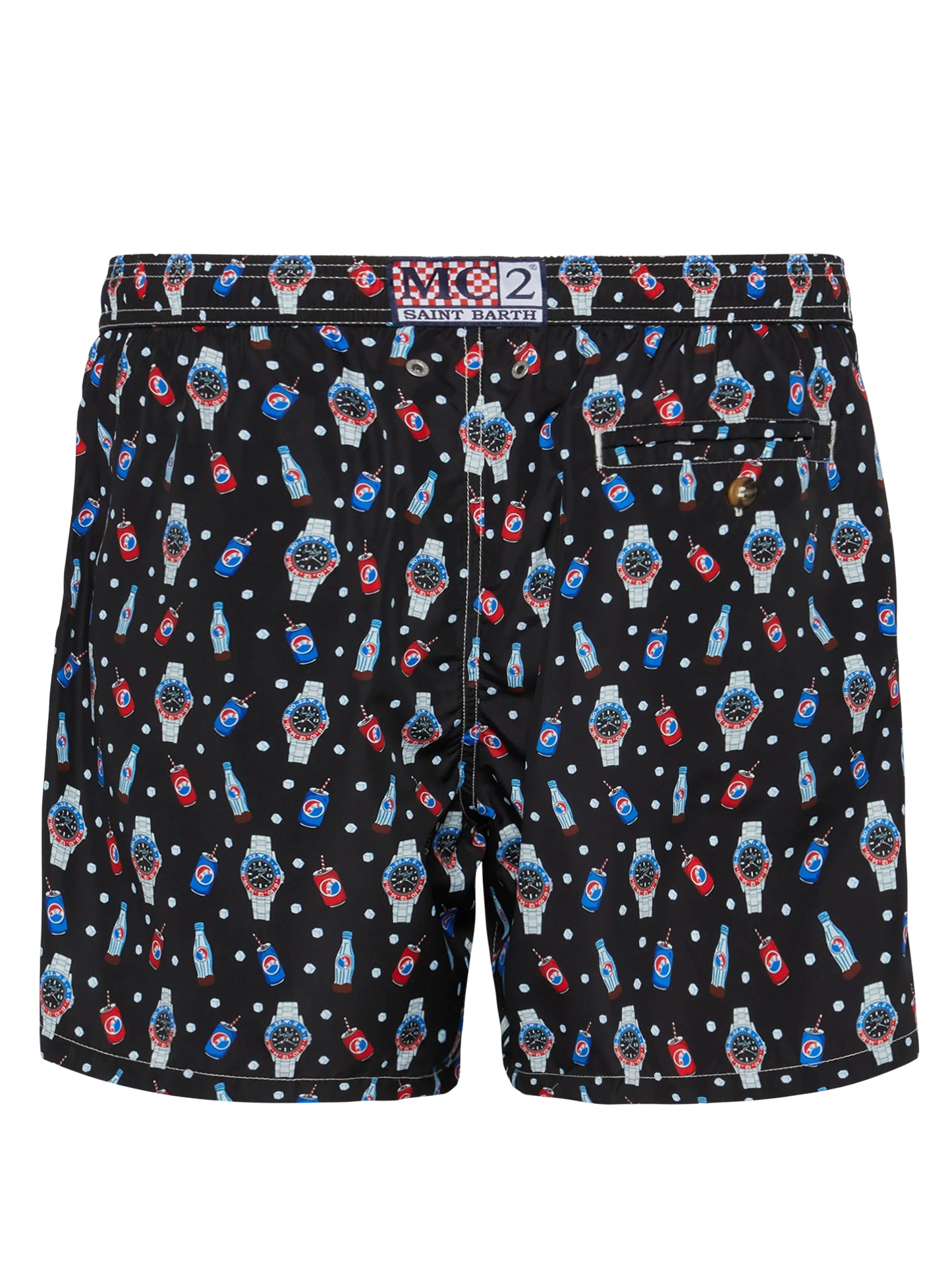 Lightweight fabric swim shorts Lighting with watch print - MC2 Saint Barth