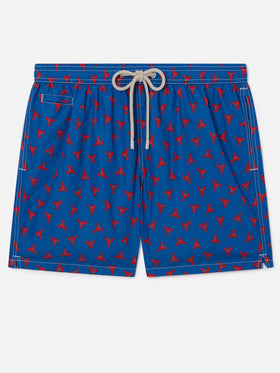 Navy Lighting Micro swim shorts with mini lobster all-over print