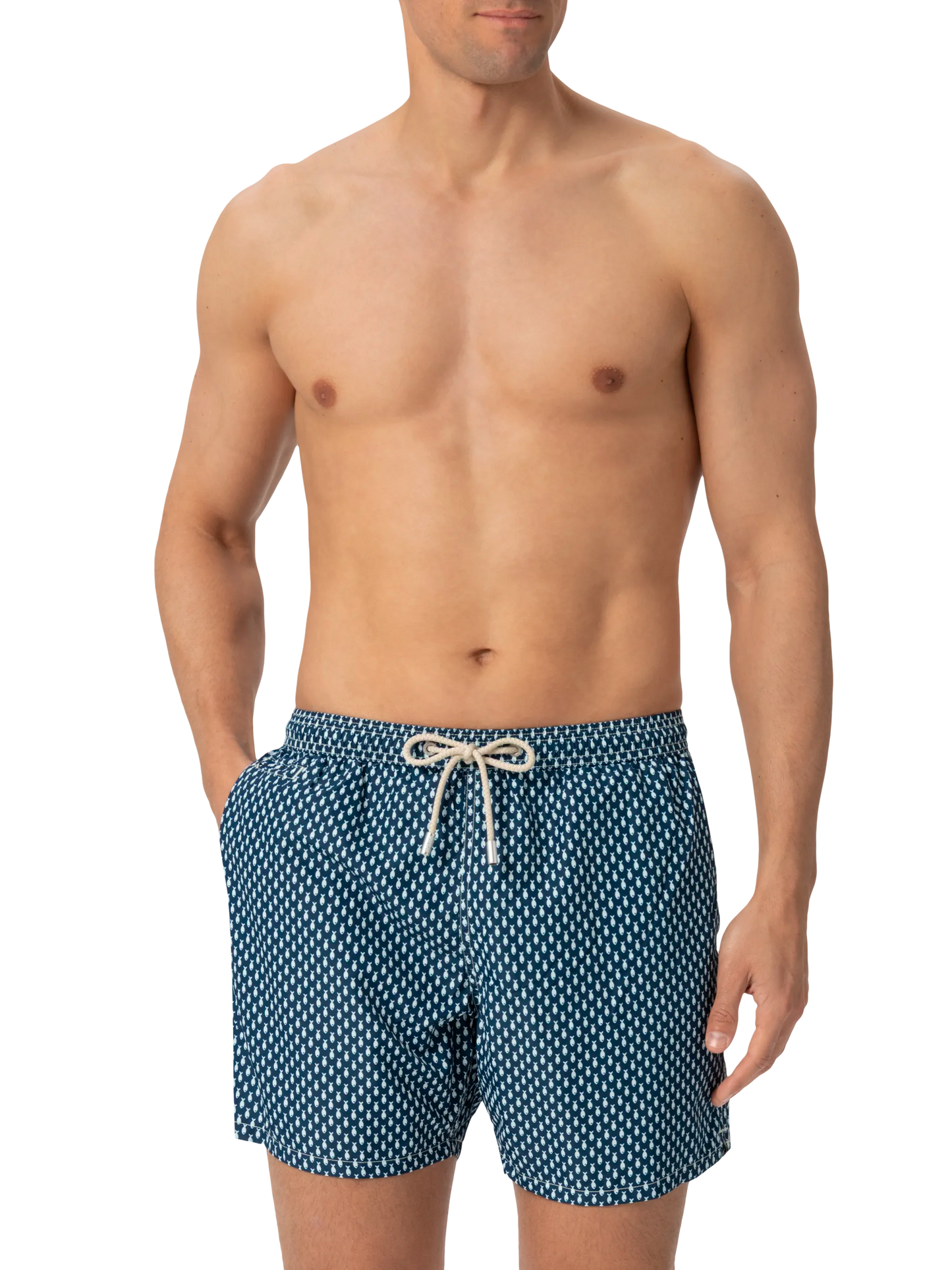 Badeshorts aus leichtem Stoff „Lighting“ mit Mikrofisch-Print
