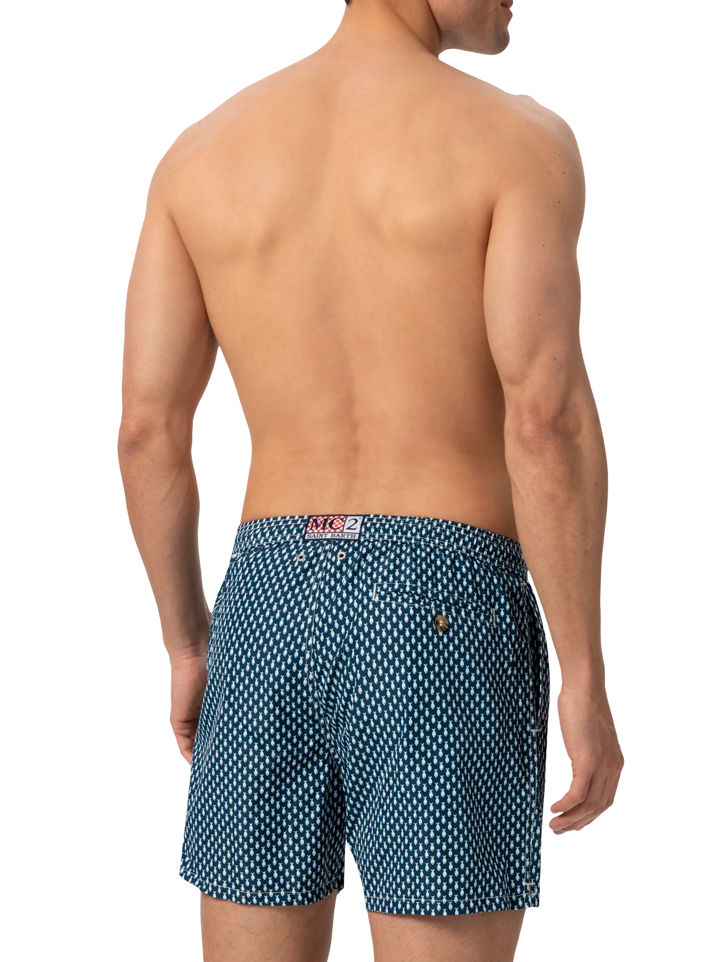 Badeshorts aus leichtem Stoff „Lighting“ mit Mikrofisch-Print