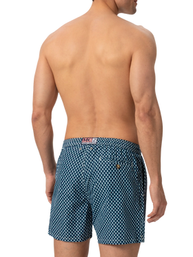 Badeshorts aus leichtem Stoff „Lighting“ mit Mikrofisch-Print
