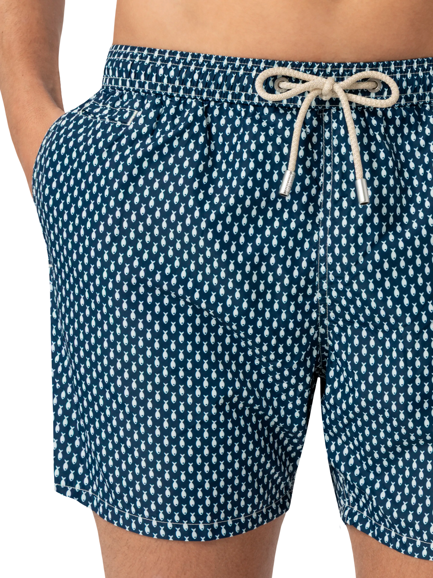 Badeshorts aus leichtem Stoff „Lighting“ mit Mikrofisch-Print