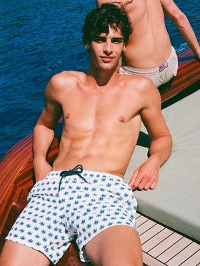 Badeshorts aus leichtem Stoff „Lighting“ mit Oktopus-Print