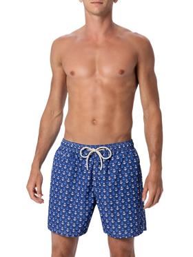 Man lightweight fabric swim-shorts Lighting Micro Fantasy with anchor print
