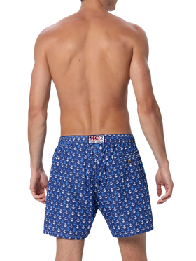 Man lightweight fabric swim-shorts Lighting Micro Fantasy with anchor print