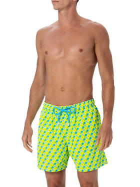 Man lightweight fabric swim-shorts Lighting Micro Fantasy with padel print