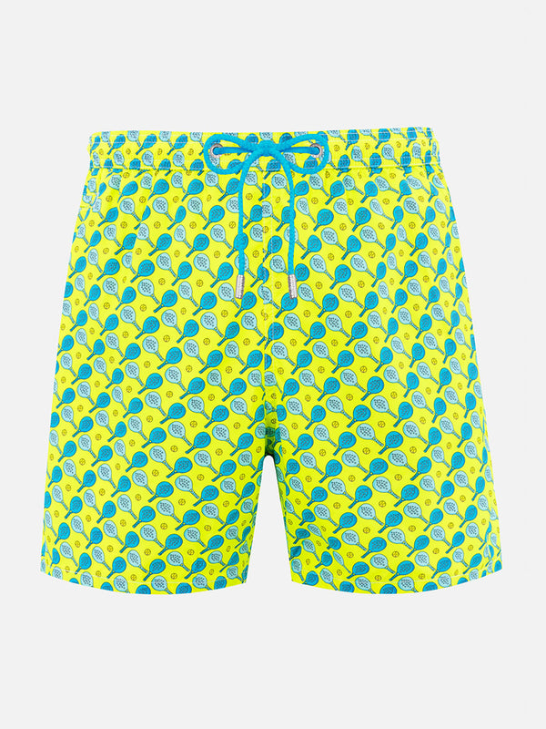 Man lightweight fabric swim-shorts Lighting Micro Fantasy with padel print