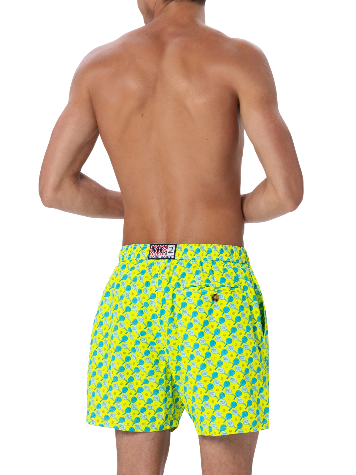 Man lightweight fabric swim-shorts Lighting Micro Fantasy with padel print