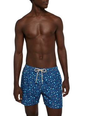 Lightweight fabric swim shorts Lighting with lawyer mood print