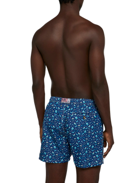 Lightweight fabric swim shorts Lighting with lawyer mood print