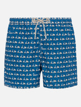 Lightweight fabric swim shorts Lighting with Vespa print | VESPA SPECIAL EDITION