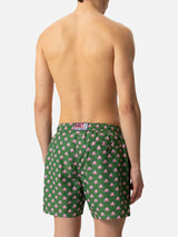 Lightweight fabric swim shorts Lighting with octopus print