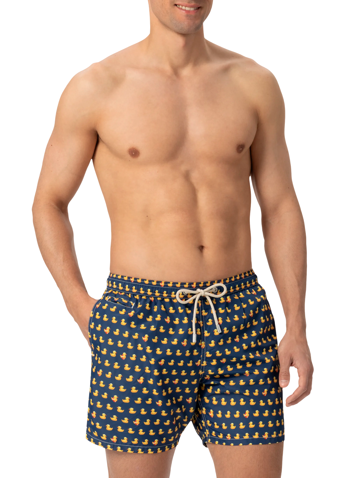Badeshorts aus leichtem Stoff „Lighting“ mit Enten-Print