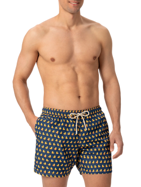 Badeshorts aus leichtem Stoff „Lighting“ mit Enten-Print