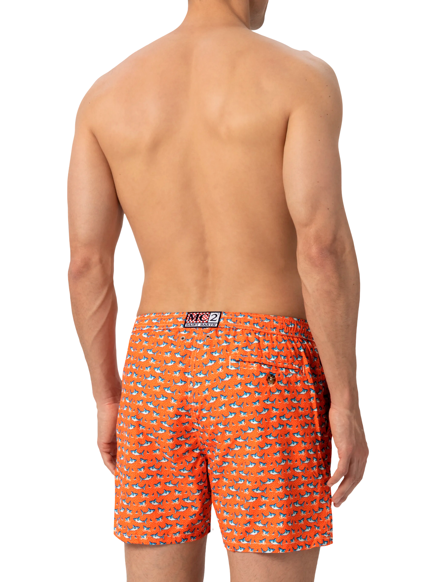 Badeshorts aus leichtem Stoff „Lighting“ mit Mikro-Hai-Print