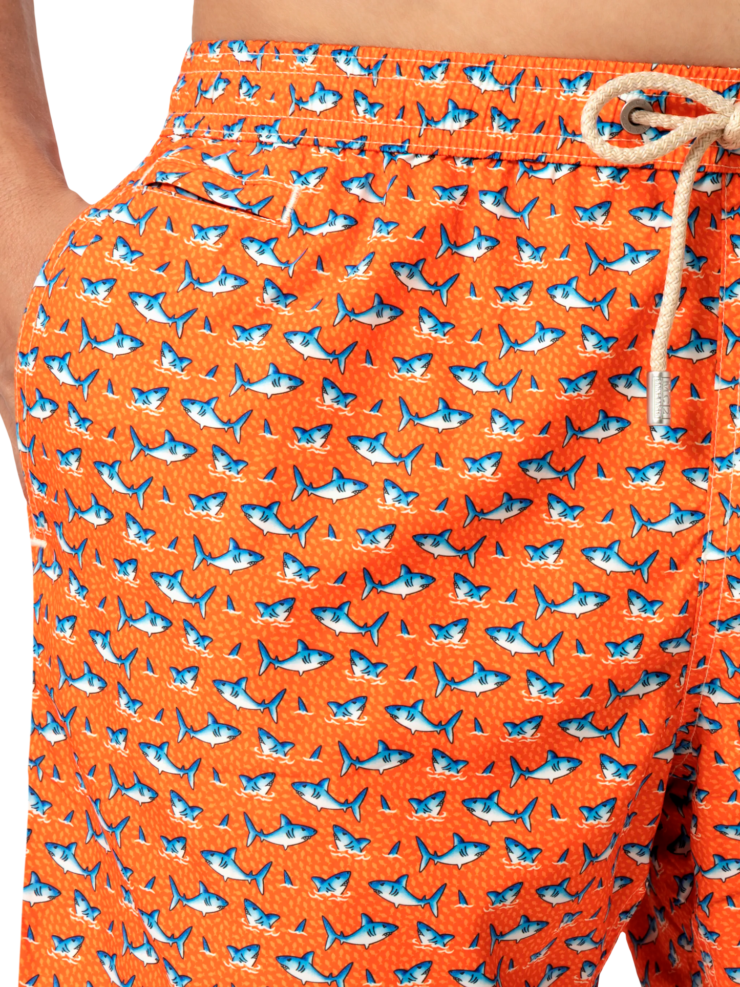 Badeshorts aus leichtem Stoff „Lighting“ mit Mikro-Hai-Print