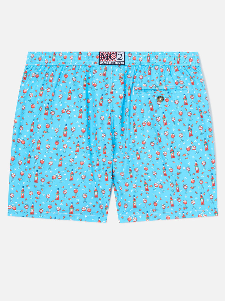 Badeshorts aus leichtem Stoff „Lighting“ mit Aperol-Spritz-Print | APEROL SPECIAL EDITION