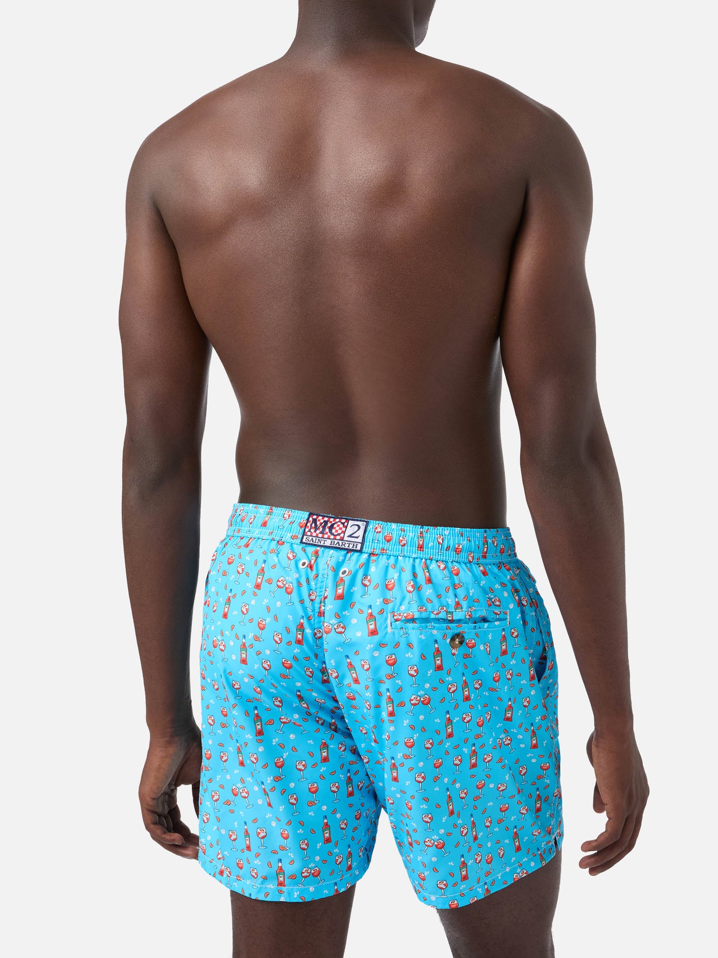 Lightweight fabric swim shorts Lighting with Aperol spritz print | APEROL SPECIAL EDITION