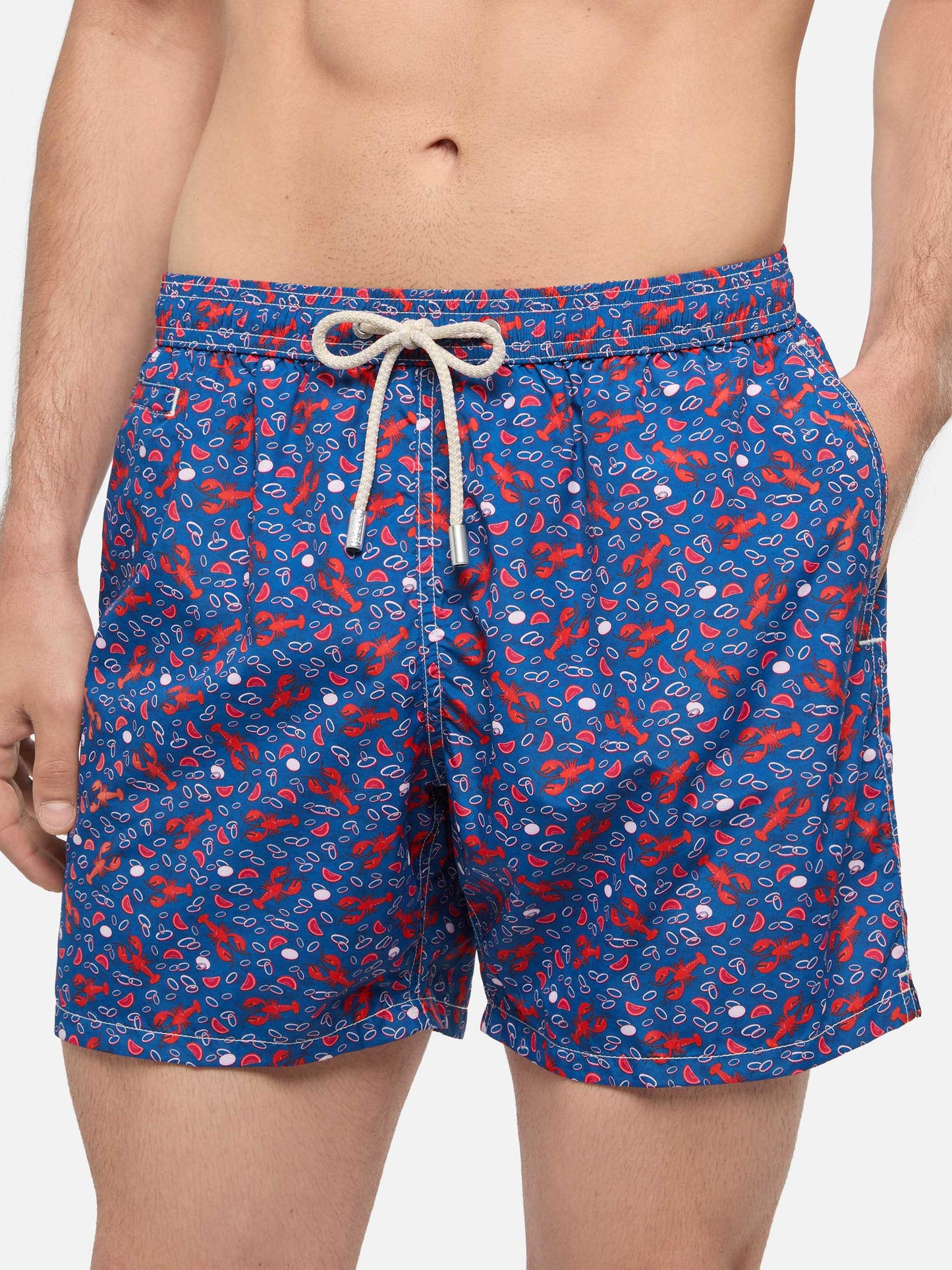 Short de bain en tissu léger Lighting avec imprimé homard 