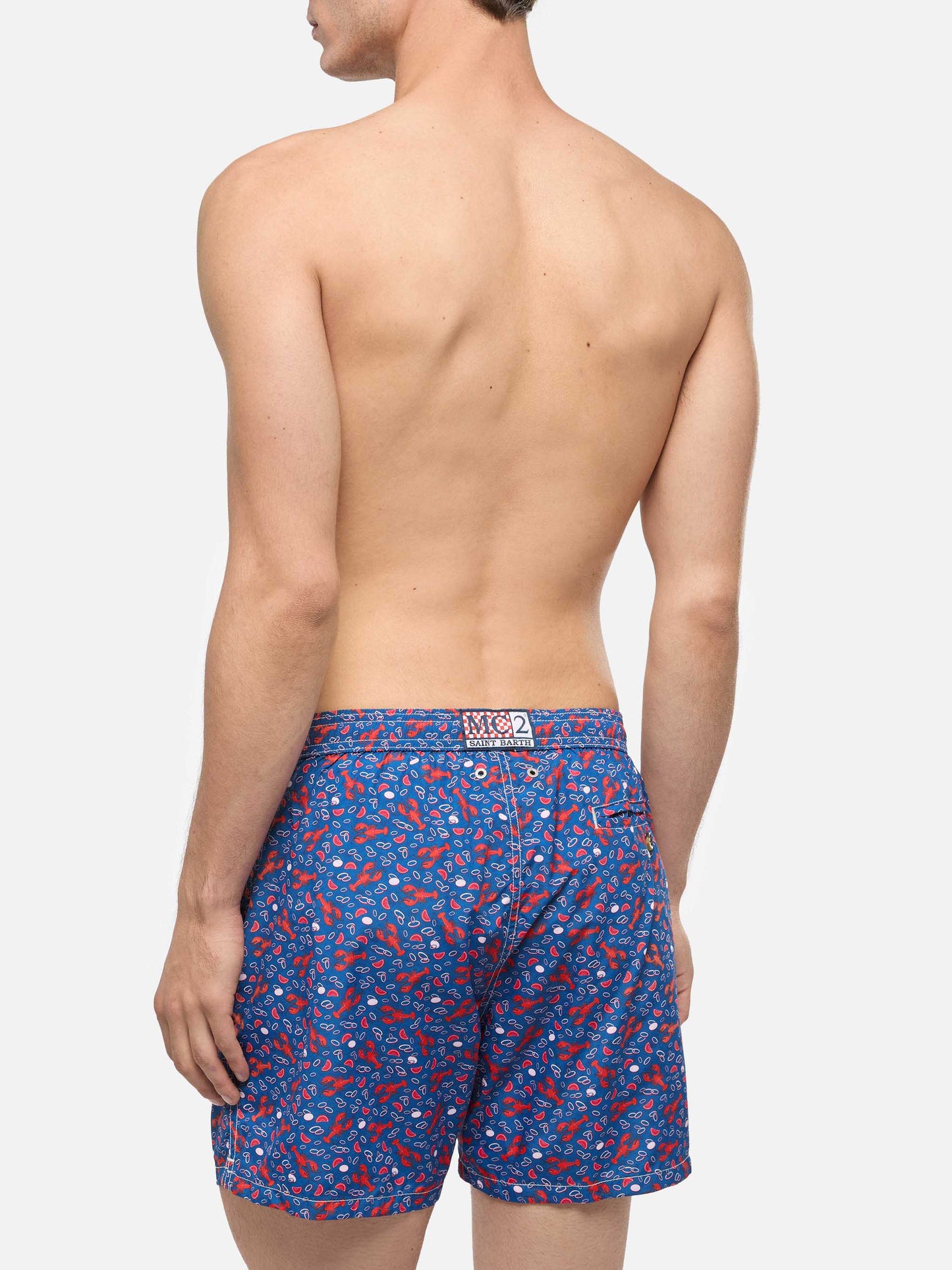 Short de bain en tissu léger Lighting avec imprimé homard 
