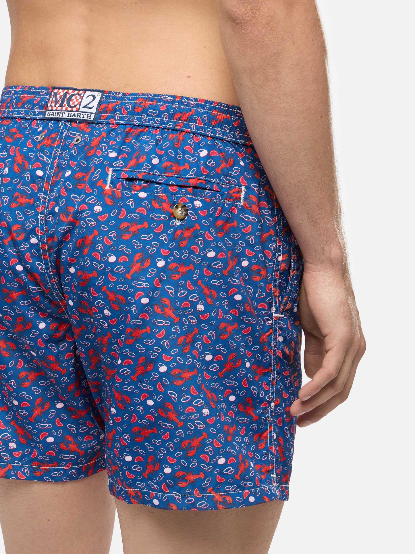 Short de bain en tissu léger Lighting avec imprimé homard 