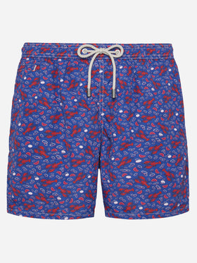Short de bain en tissu léger Lighting avec imprimé homard 