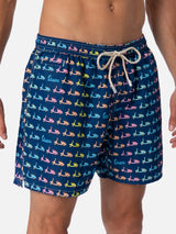 Man lightweight fabric swim-shorts Lighting Micro Fantasy with Vespa print | VESPA SPECIAL EDITION