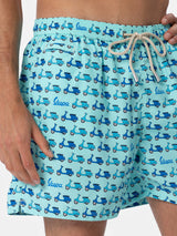 Man lightweight fabric swim-shorts Lighting Micro Fantasy with Vespa print | VESPA SPECIAL EDITION