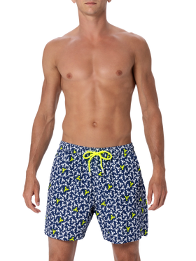 Man lightweight fabric swim-shorts Lighting Micro Fantasy with loabster print