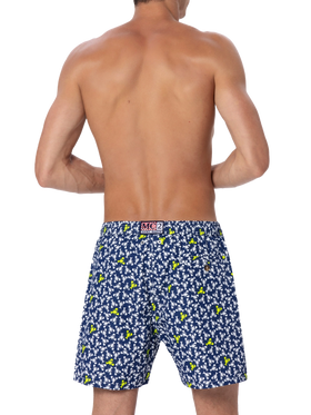 Man lightweight fabric swim-shorts Lighting Micro Fantasy with loabster print