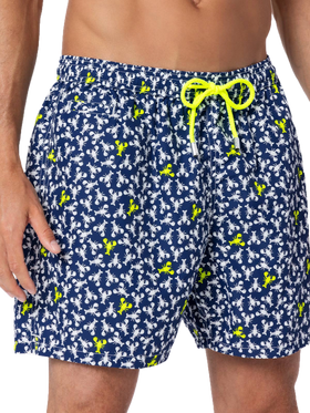 Man lightweight fabric swim-shorts Lighting Micro Fantasy with loabster print
