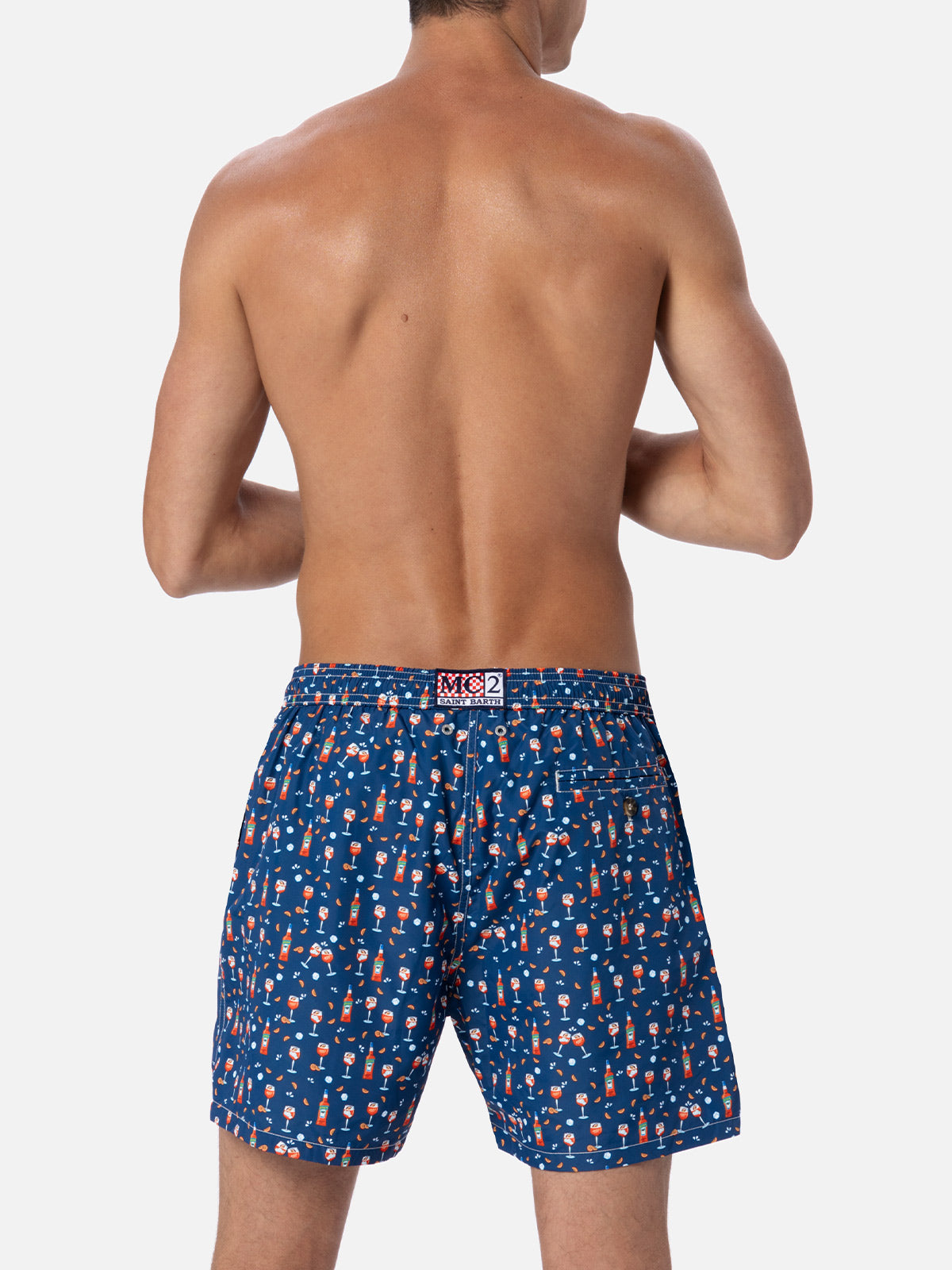 Herren-Badeshorts aus leichtem Stoff Lighting Micro Fantasy mit Aperol Spritz-Aufdruck | APEROL SONDEREDITION