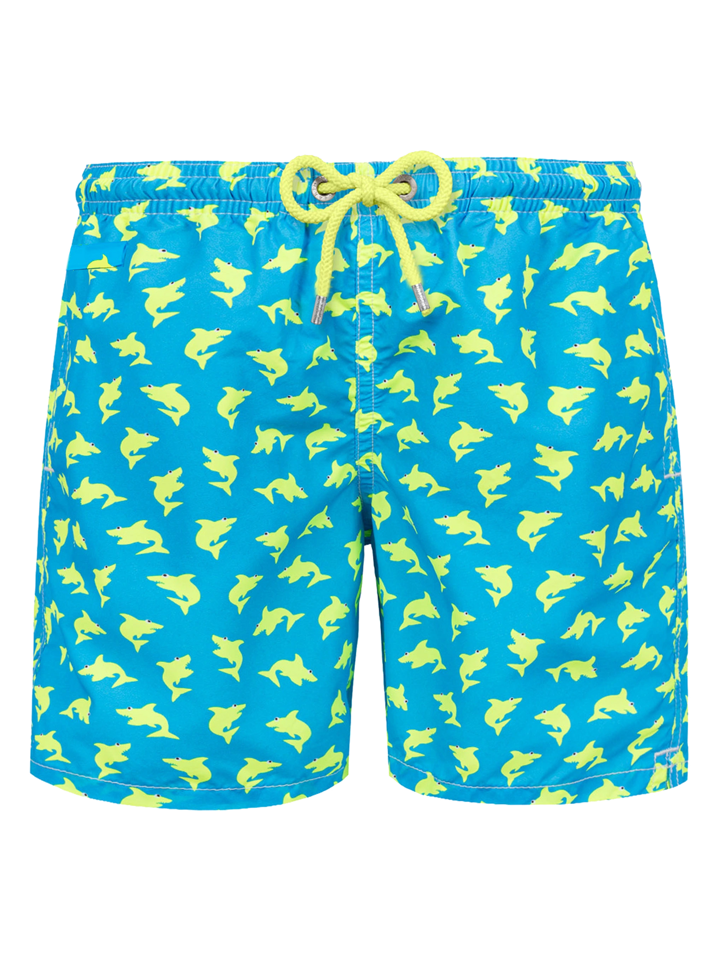 Herren-Badeshorts aus leichtem Stoff mit Hai