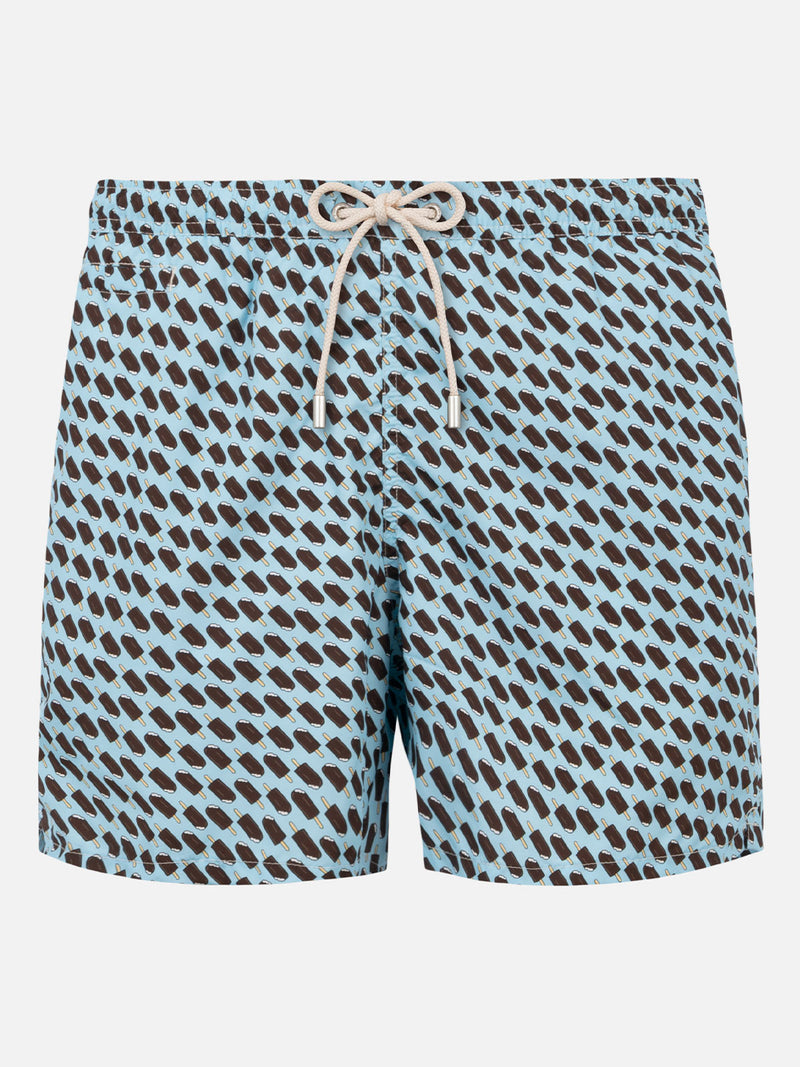 Herren-Badeshorts aus leichtem Stoff mit Cremino-Print | Algida® Sonderedition