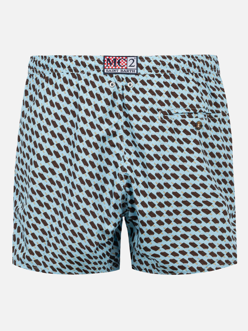 Herren-Badeshorts aus leichtem Stoff mit Cremino-Print | Algida® Sonderedition