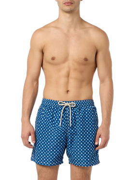 Man lightweight fabric swim-shorts Lighting Micro Fantasy with tie print