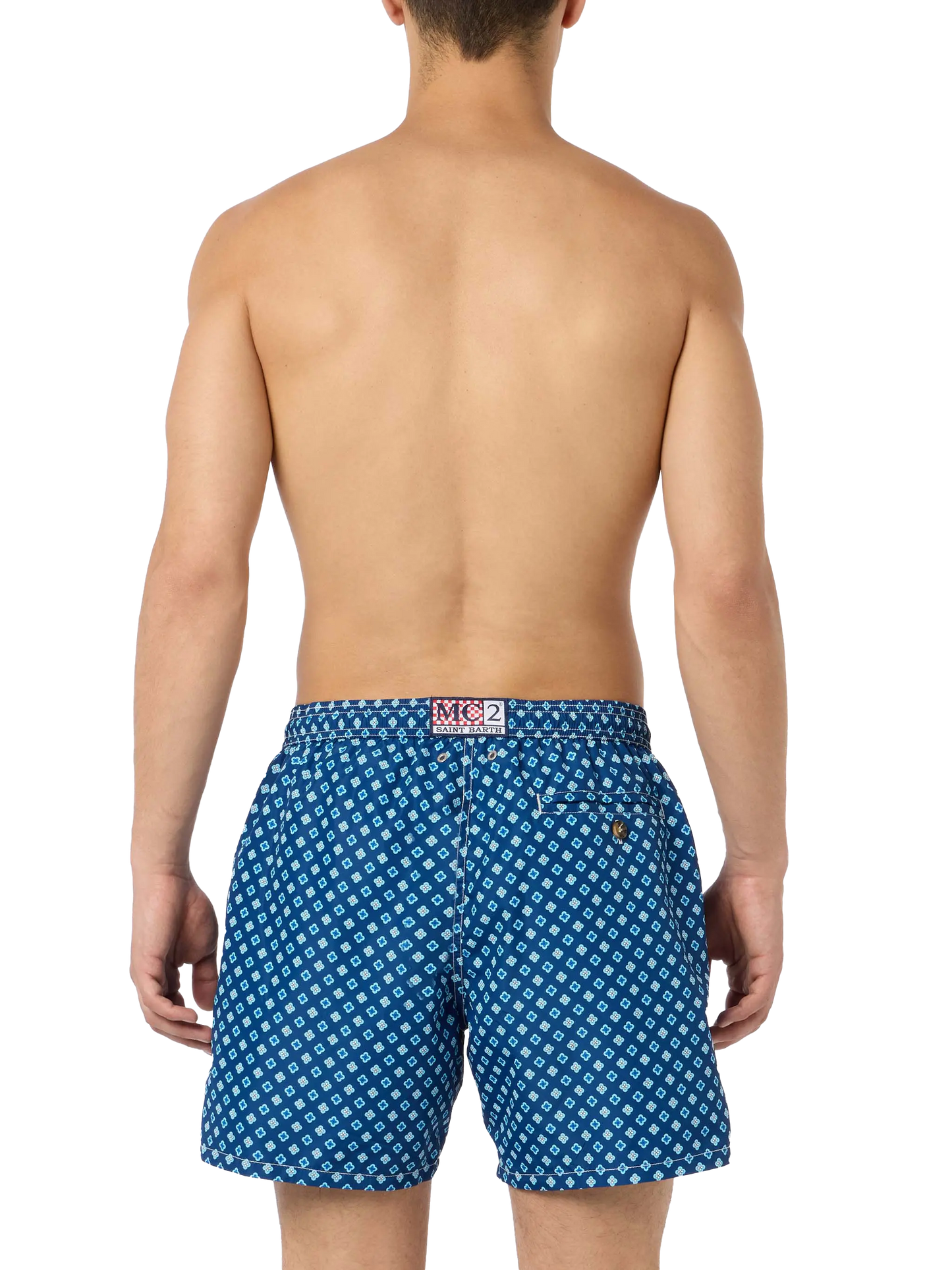 Man lightweight fabric swim-shorts Lighting Micro Fantasy with tie print
