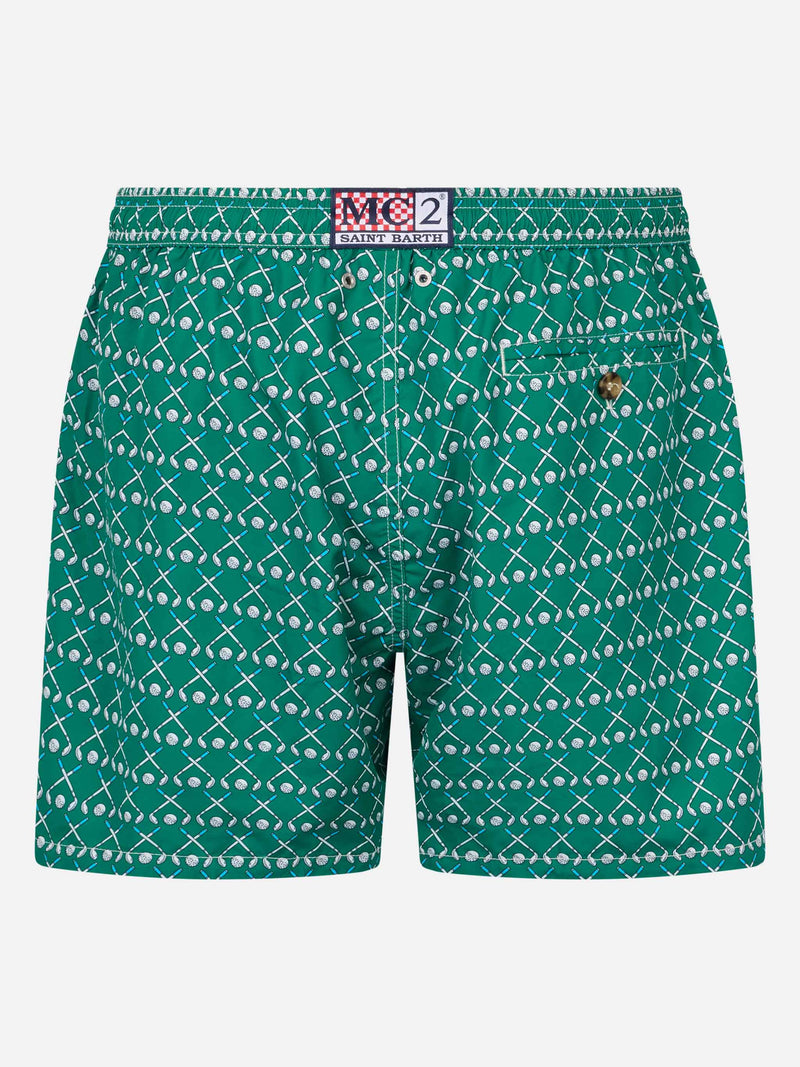 Man lightweight fabric swim-shorts Lighting Micro Fantasy with golf print