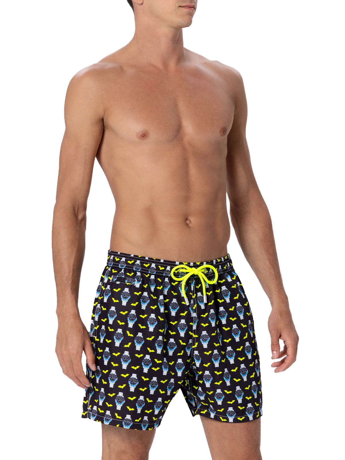 Herren-Badeshorts aus leichtem Stoff Lighting Micro Fantasy mit Uhrenaufdruck
