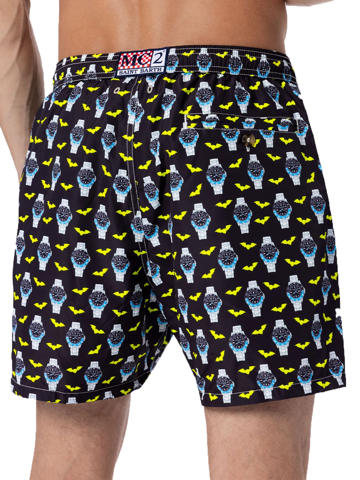Herren-Badeshorts aus leichtem Stoff Lighting Micro Fantasy mit Uhrenaufdruck